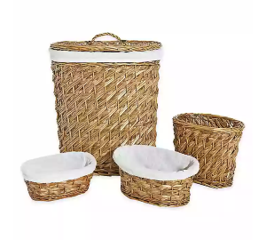 LaMont Home Hudson 4-Piece Hamper Basket Set in Natural