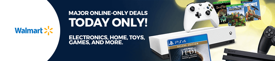 banner Walmart Major online -only deals today only!Eletronics, home, toys, games, and more