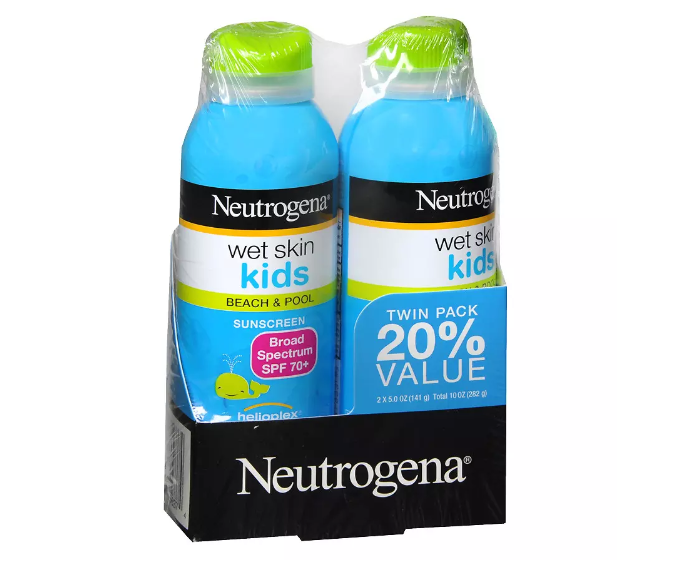 Neutrogena Wet Skin Kids Beach & Pool Sunscreen Spray, SPF 70+