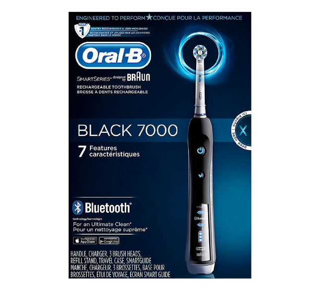 Oral-B 7000 SmartSeries Power Rechargeable Bluetooth Toothbrush Powered by Braun Black 